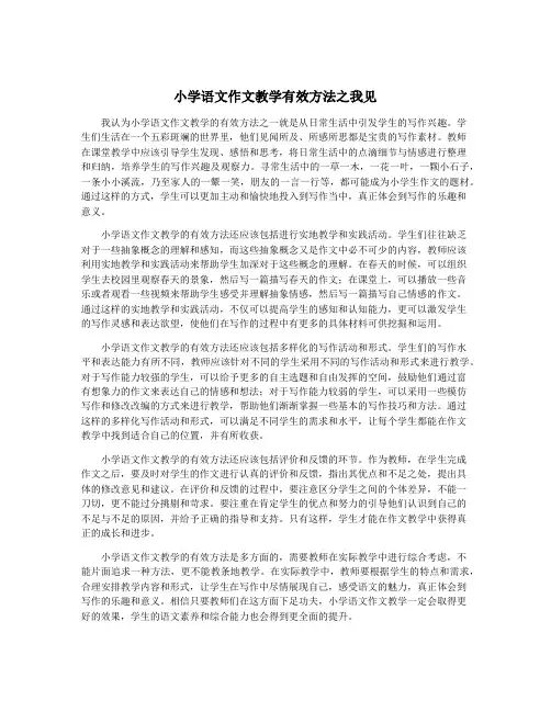 小学语文作文教学有效方法之我见