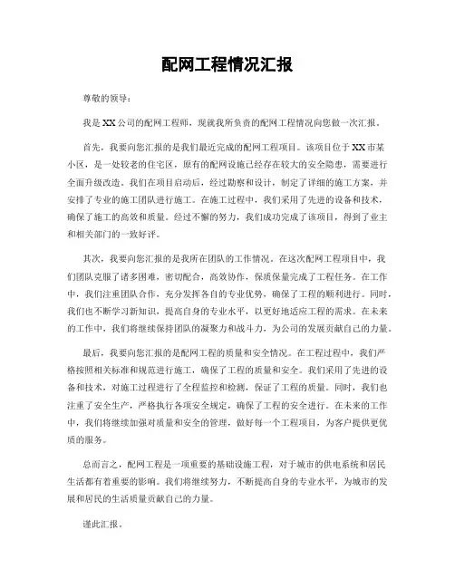 配网工程情况汇报