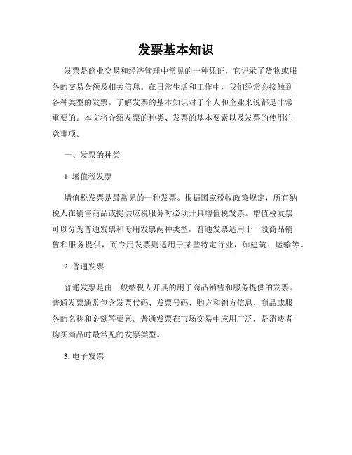 发票基本知识