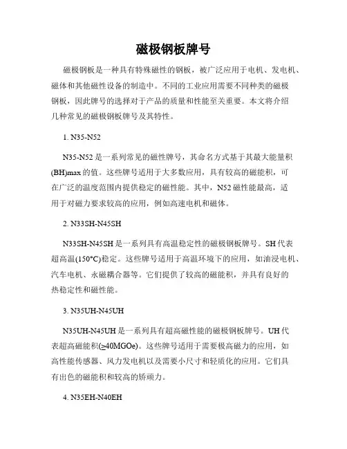 磁极钢板牌号