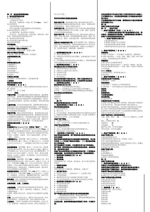 物业经营管理知识内容