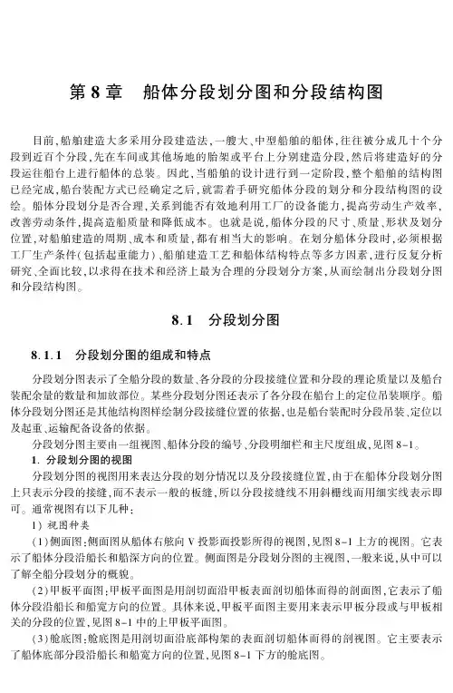 第8章摇船体分段划分图和分段结构图
