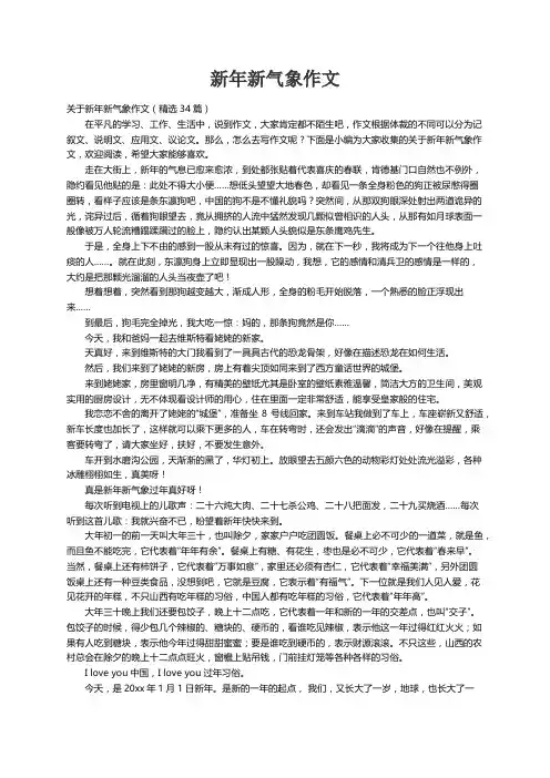 关于新年新气象作文（精选34篇）