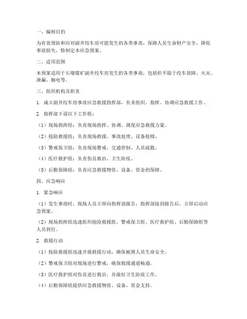 副井绞车房应急预案