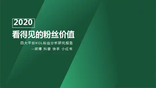 2020年粉丝价值：抖音小红书快手微博KOL粉丝吸粉分析研究报告