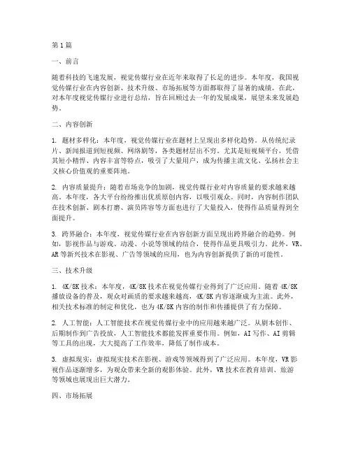 视觉传媒年度总结范文(3篇)