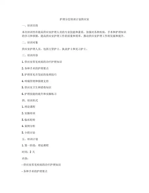 护理分层培训计划供应室