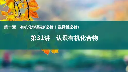 第31讲认识有机化合物-2024-2025学年高考化学一轮复习课件