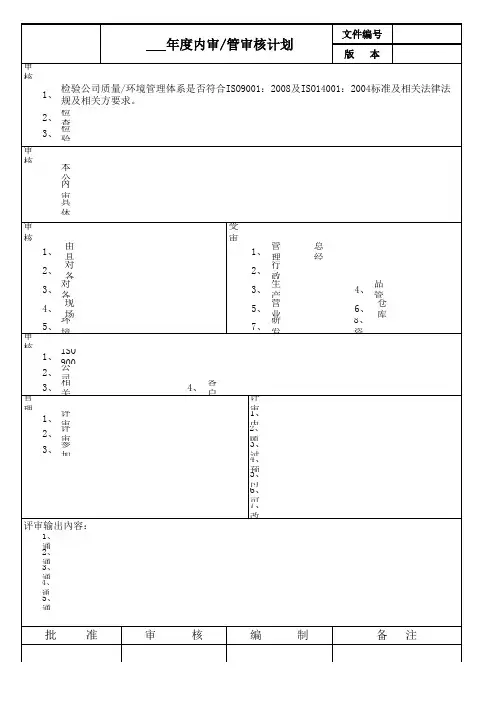 审核计划表