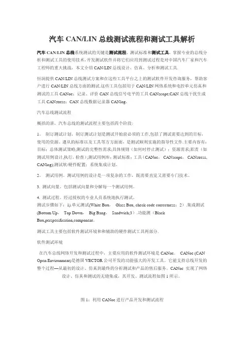 汽车CAN_LIN总线测试流程和测试工具解析