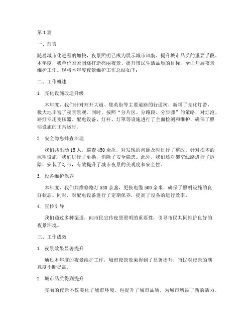 夜景维护年度总结报告(3篇)