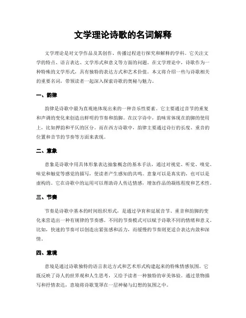 文学理论诗歌的名词解释
