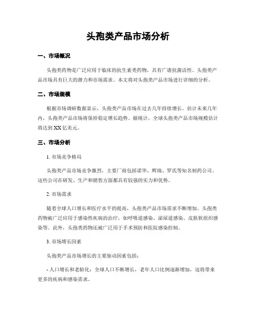 头孢类产品市场分析