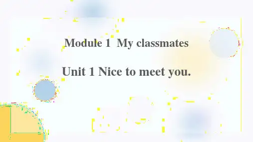外研版七年级英语上册 (Nice to meet you) 课件