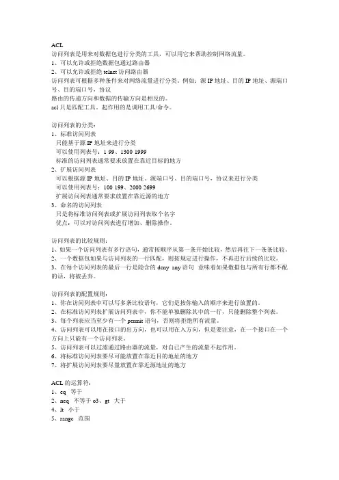 ACL规则列表