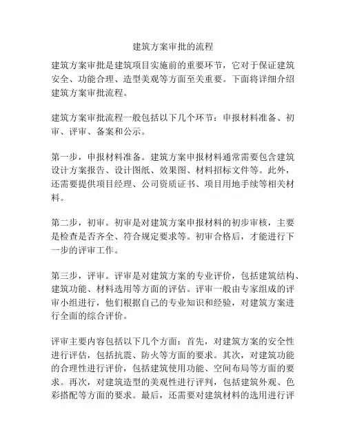 建筑方案审批的流程