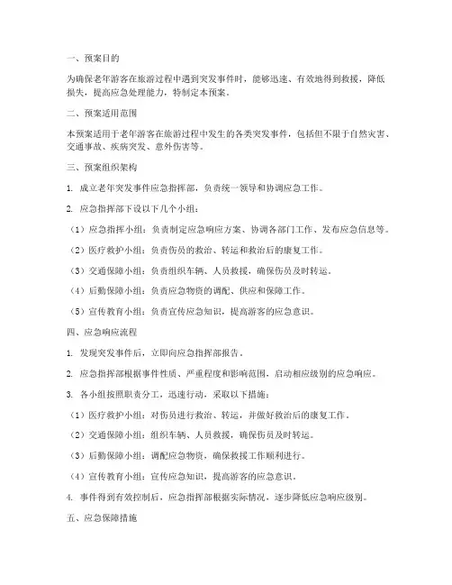 老年突发事件应急预案