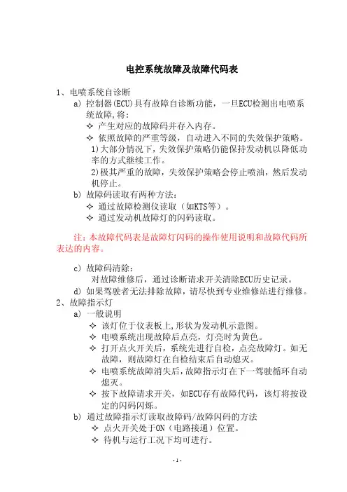 博士故障码闪码表
