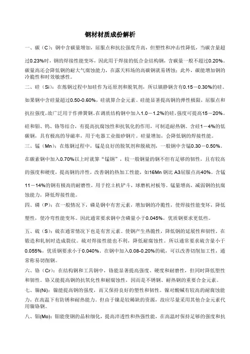 钢材材质成份解析