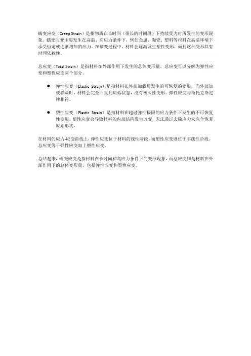 蠕变应变和总应变