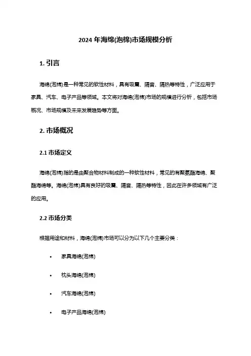 2024年海绵(泡棉)市场规模分析