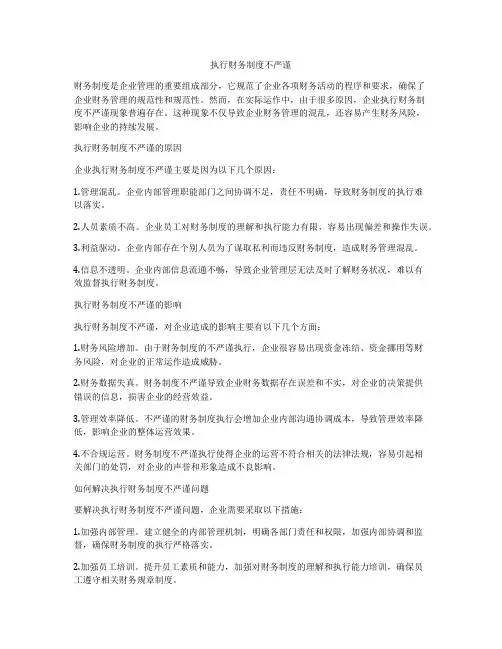 执行财务制度不严谨
