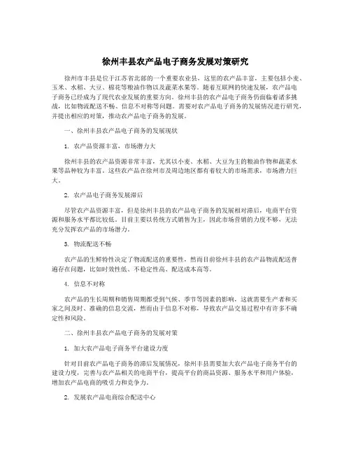 徐州丰县农产品电子商务发展对策研究