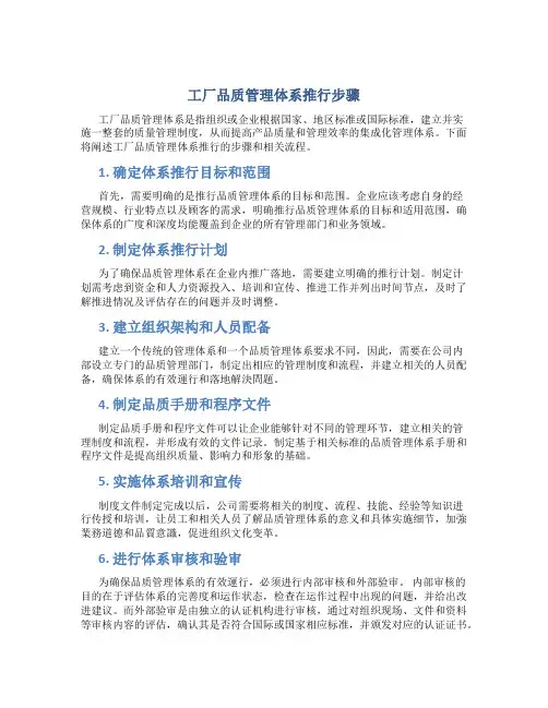 工厂品质管理体系推行步骤