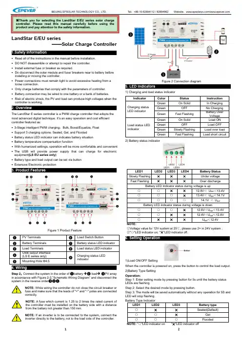 LandStar E EU系列产品说明书：太阳能充电器