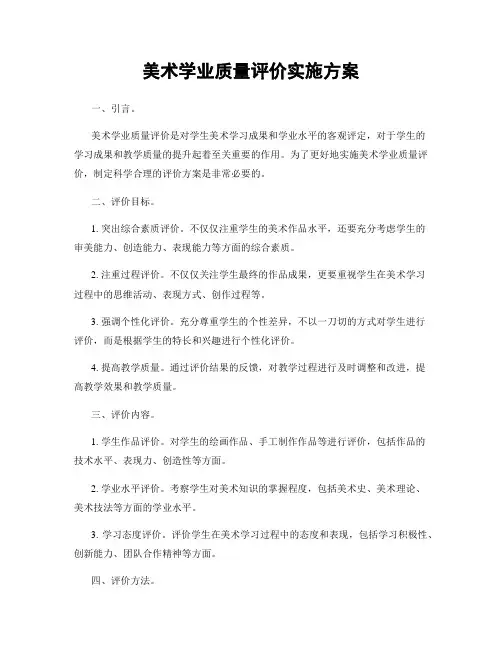 美术学业质量评价实施方案