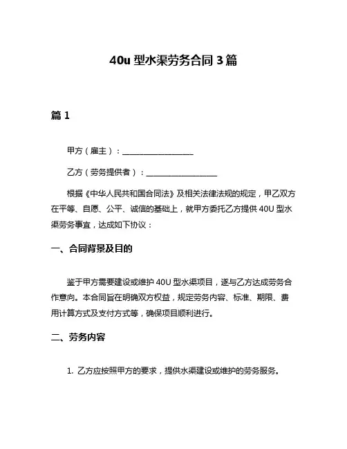40u型水渠劳务合同3篇