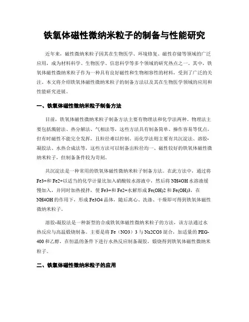 铁氧体磁性微纳米粒子的制备与性能研究