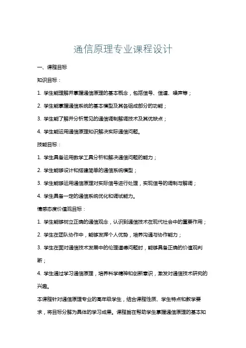 通信原理专业课程设计