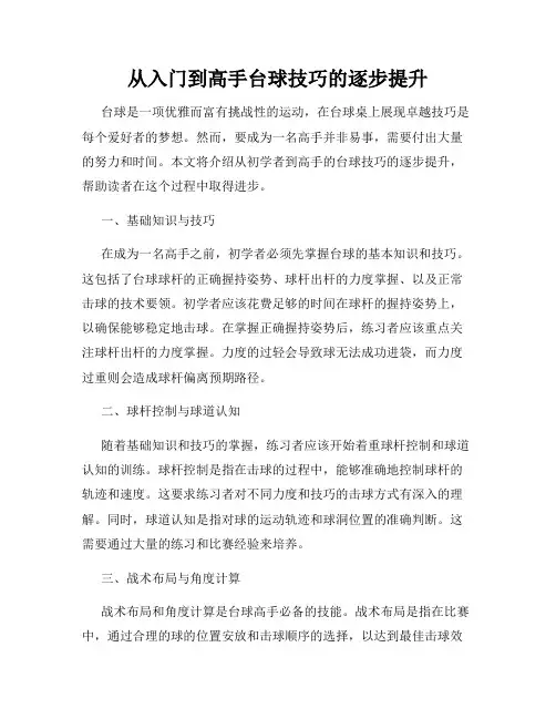 从入门到高手台球技巧的逐步提升