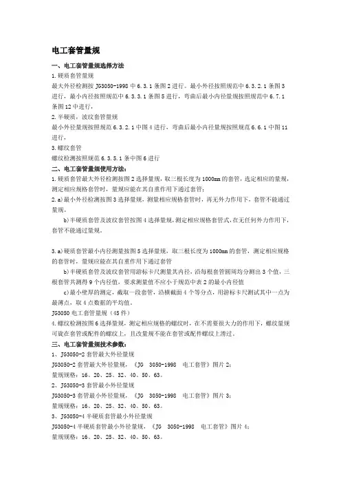 电工套管量规