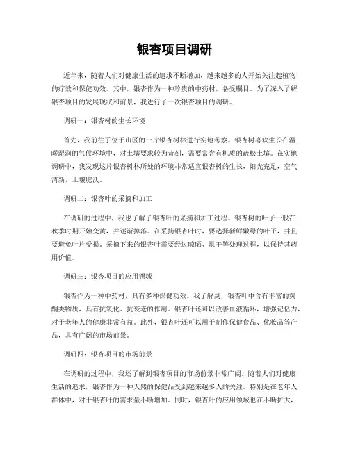 银杏项目调研