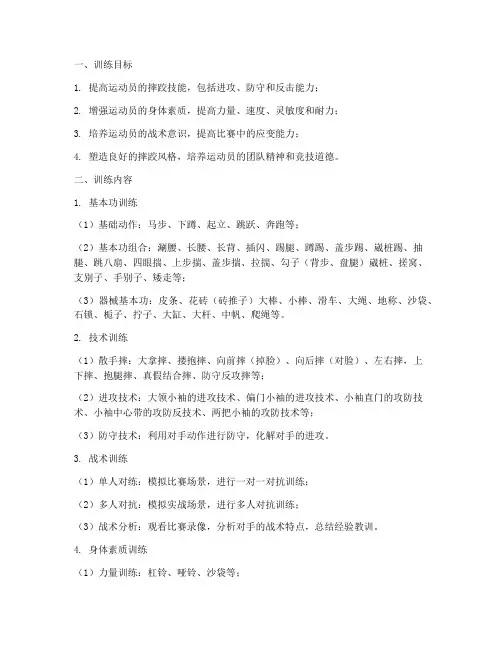 摔跤专项徒手训练方案