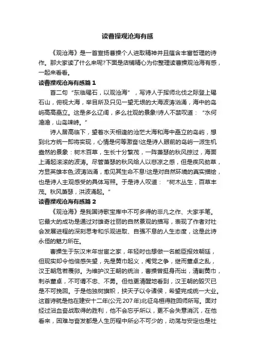 读曹操观沧海有感
