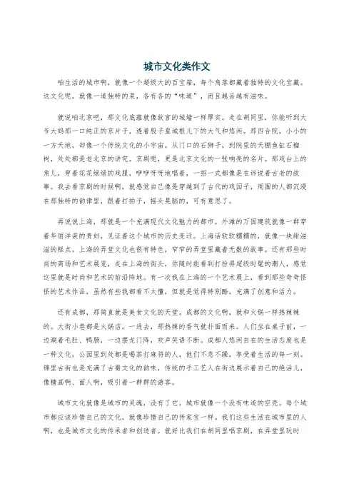 城市文化类作文