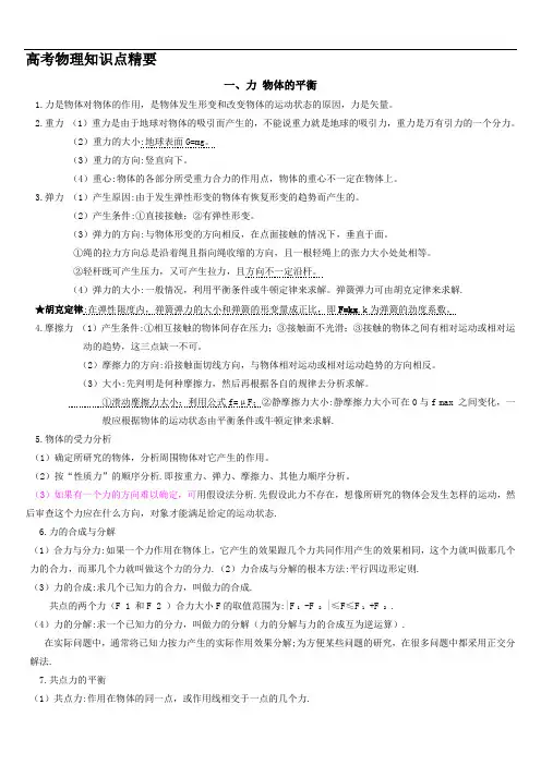 高中物理知识点总结_易错点归纳