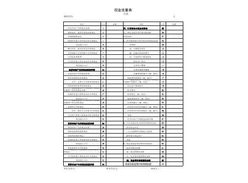 现金流量表模板Excel模板