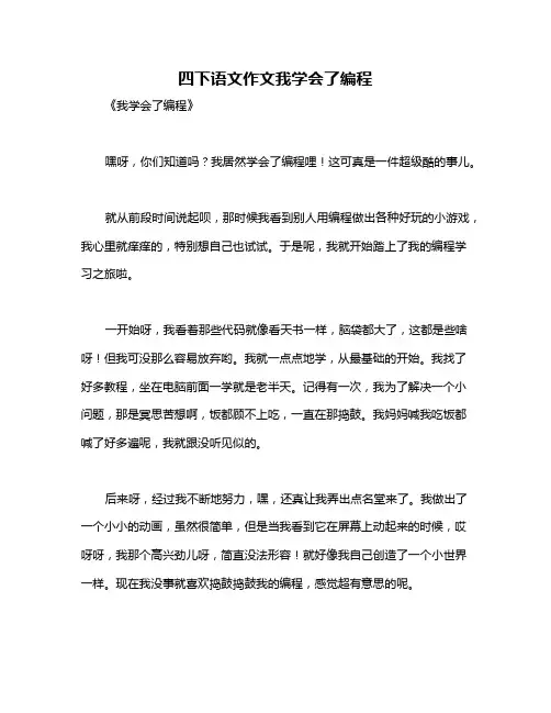 四下语文作文我学会了编程