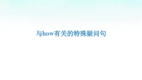 与how有关的特殊疑问句 配套课件