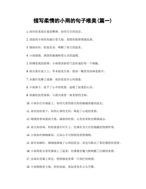 描写柔情的小雨的句子唯美(精选合集2篇)
