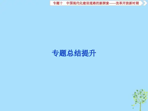 2019届高考历史总复习第三部分现代中国_社会主义现代化的发展历程专题十中国现代化建设道路的新探索_改革开