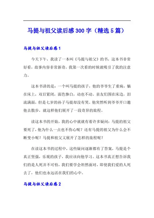 马提与祖父读后感300字(精选5篇)