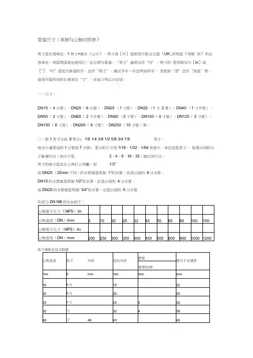管道英制与公制对照表(20201122111859)
