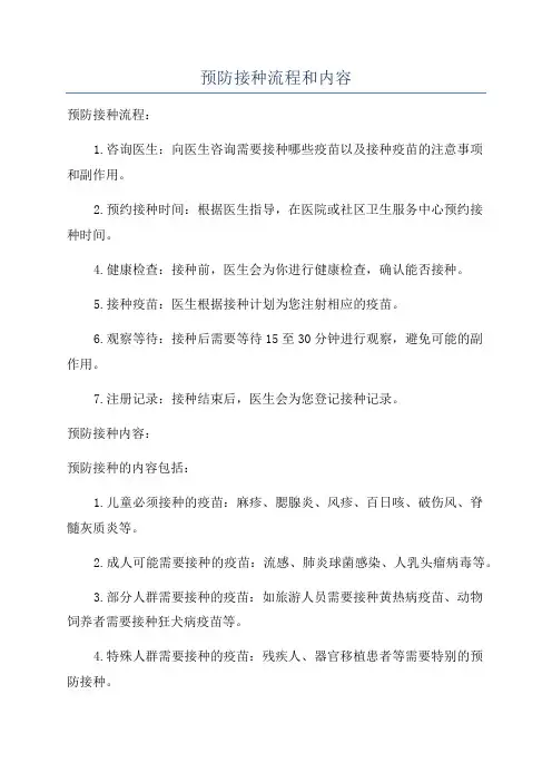 预防接种流程和内容