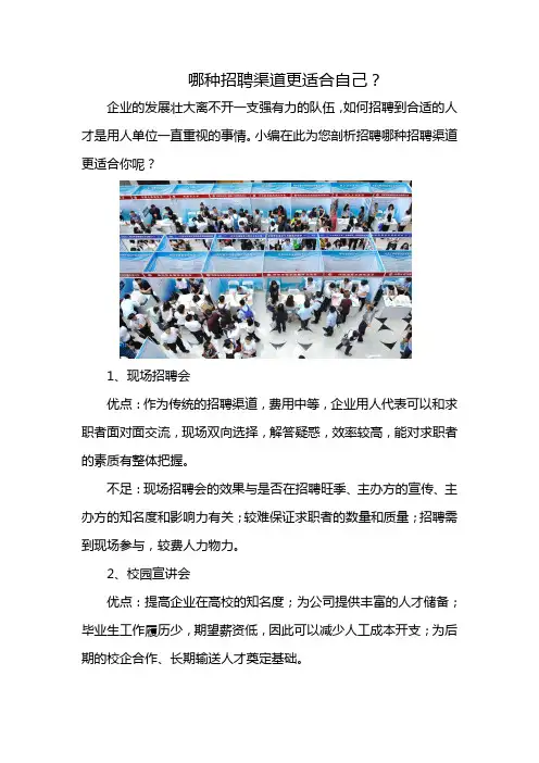 哪种招聘渠道更适合自己？