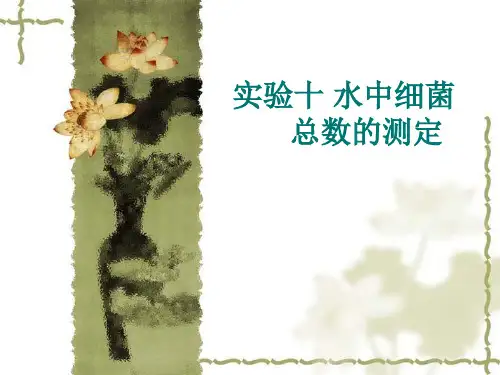 微生物实验@实验10 水中细菌总数的测定